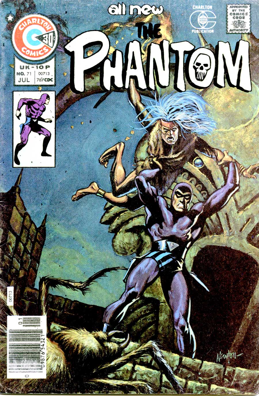 The Phantom v2 #71 charlton comic book cover art by Don Newton