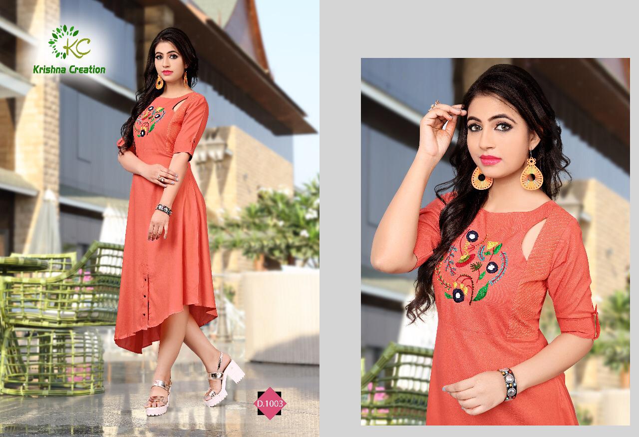 Krishna Creation Large AndXXL Ladies Designer Embroidery Kurti at Rs  350/piece in Ahmedabad