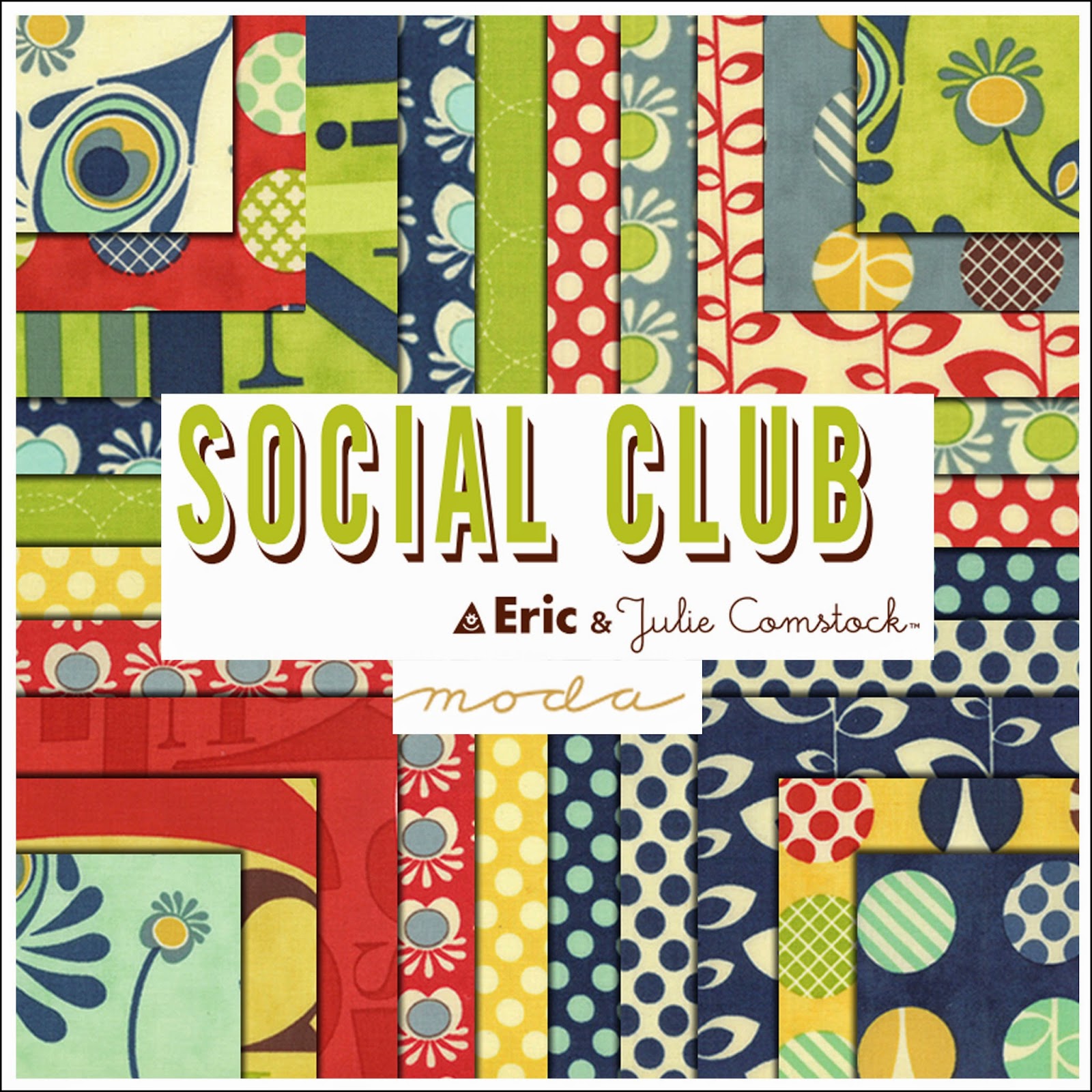 Crazy Quilt Girl Fabric Shop Moda SOCIAL CLUB Fabric