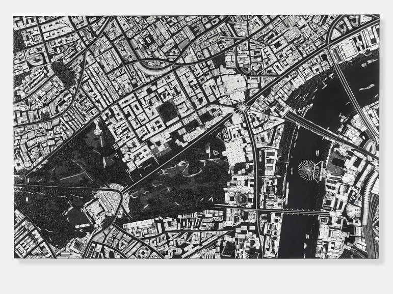 06-London-Damien-Hirst-Black-Scalpel-Architectural-Cityscapes-Sculpture-Art-www-designstack-co