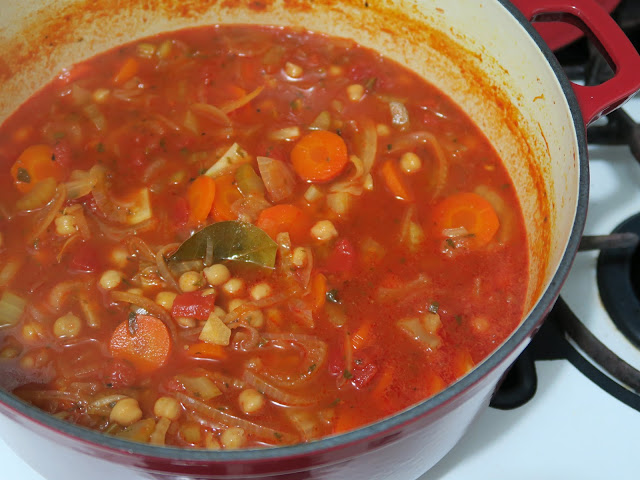Chickpea, tomato and bread soup from Plenty by Yotam Ottolenghi. salt sugar and i food blog.
