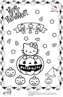 hello kitty halloween pumpkin coloring pages