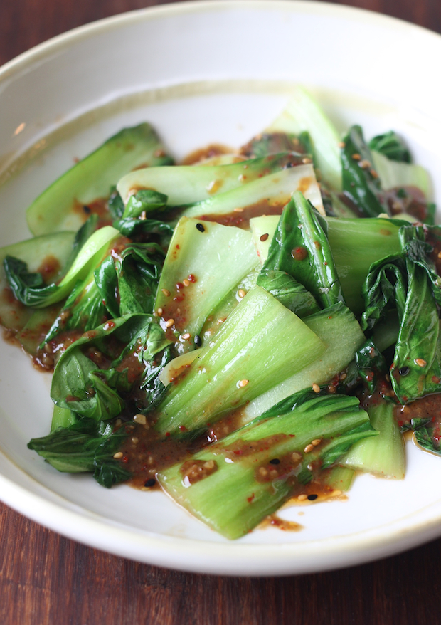 Bok Choy Stir-Fry with Zesty Miso Dressing by SeasonWithSpice.com