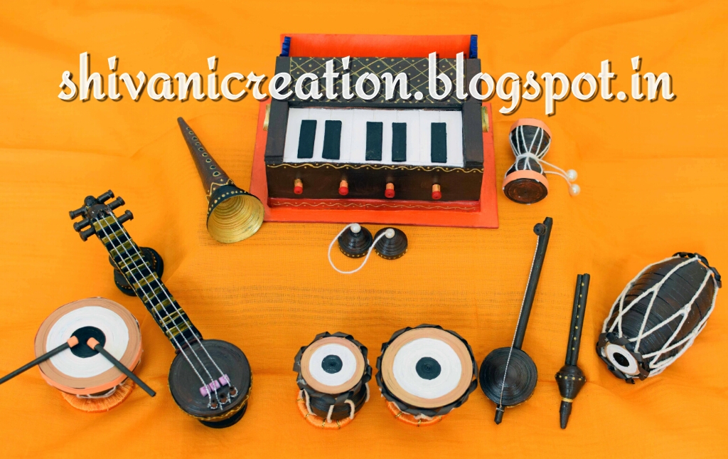 Shivani Creations Quilled Indian Musical Instruments