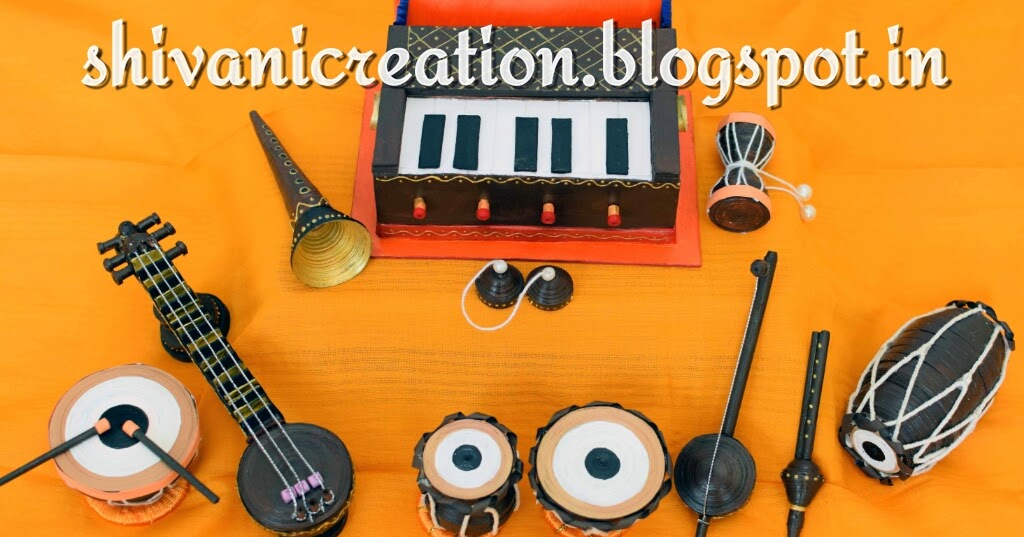 Shivani Creations Quilled Indian Musical Instruments