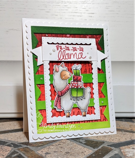Fa-la-la-la llama by Emily features Llama Delivery, Sentiments of the Season, Flags & Frames, and Framework by Newton's Nook Designs; #newtonsnook