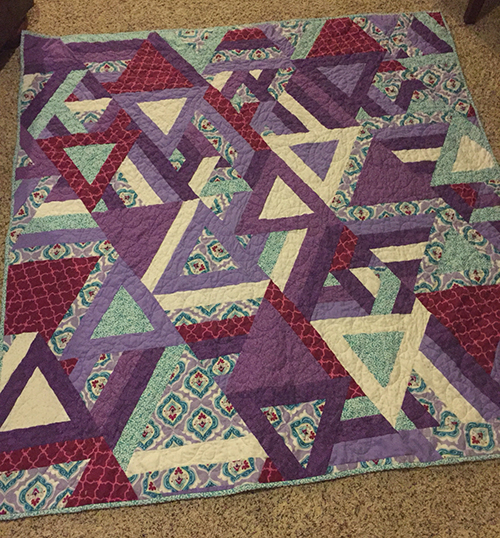 Quilting Land Cozy Posy Triangle Quilt