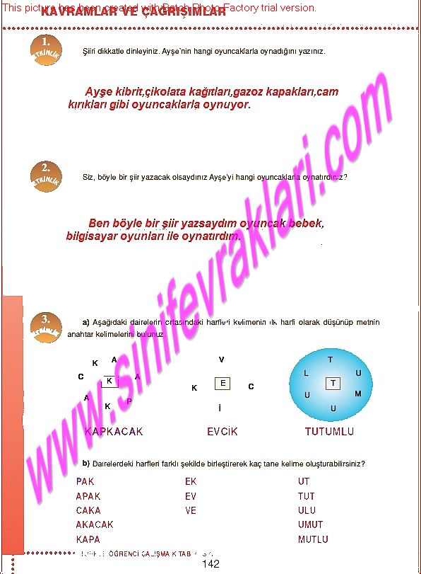 6.Sinif Turkce Doku Yayinlari Ogrenci Calisma Kitabi Sayfa 142 - Ders