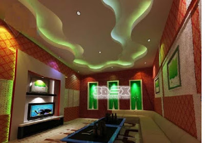 POP false ceiling designs 2019 for living room hall with LED indirect lighting ideas