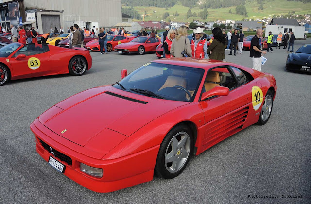 Arturo Merzario,  Ferrari Tribute Event im Engadin,  roter Ferrari 348 tb