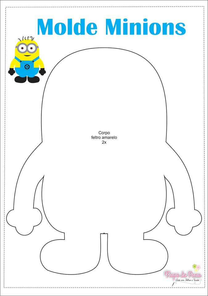 Molde Minions em Feltro com Moldes - Molde para Artesanato| Faça você mesmo