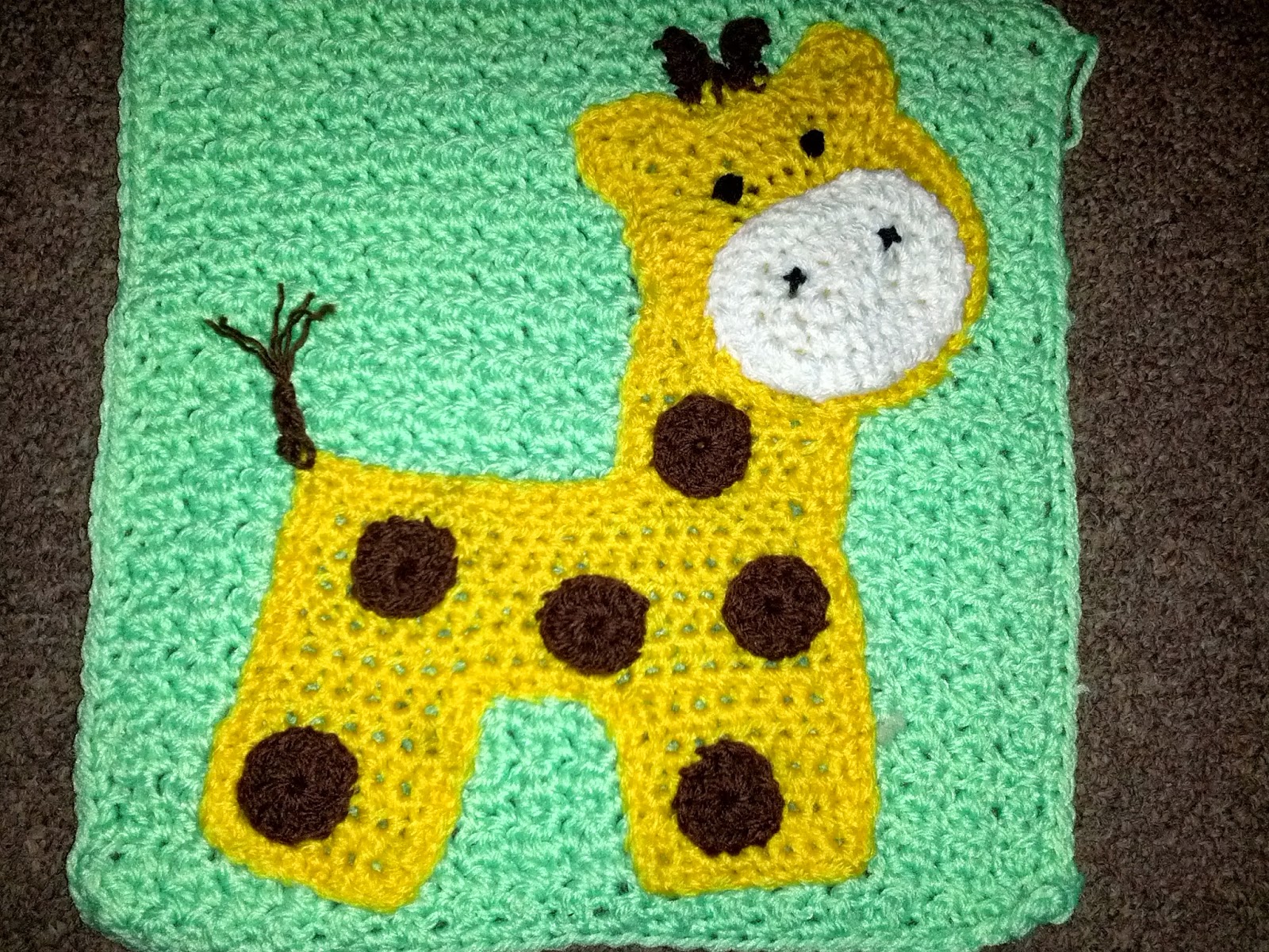 Blooming Lovely WIP Crochet Zoo Blanket No.3 Giraffe Applique