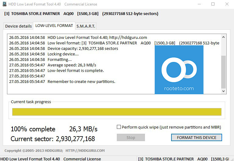 hdd low level format 4