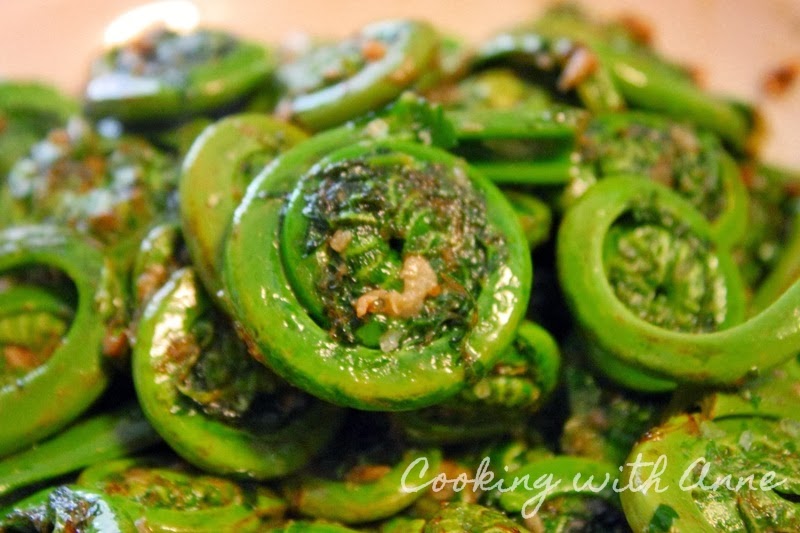 Cooked Fiddlehead Ferns