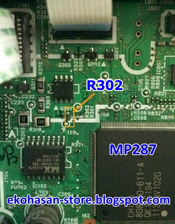 Resistor R302 Canon ip2770, MP258, MP287 Error B200 P10