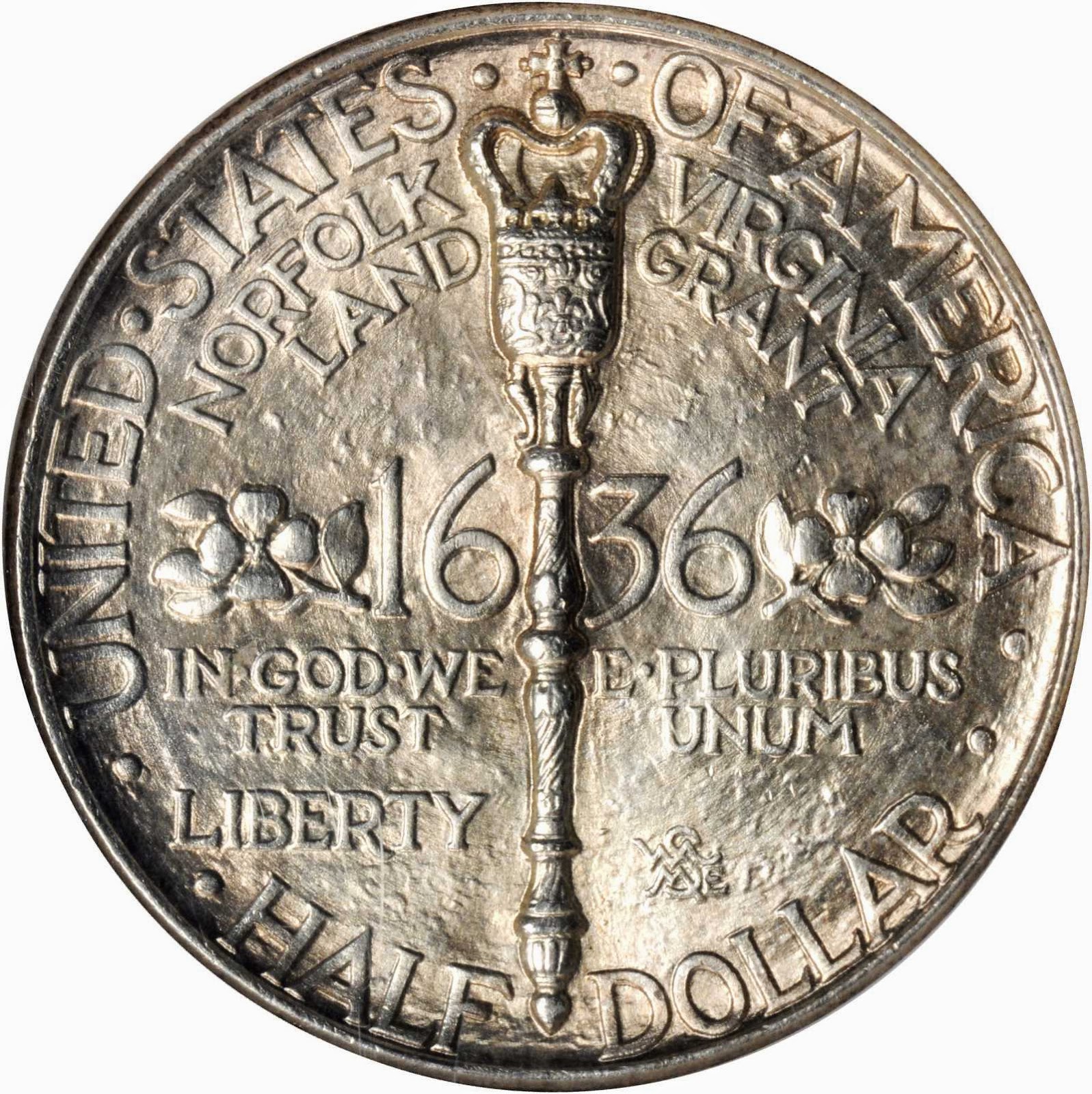 1936 Norfolk Bicentennial Silver Half Dollar