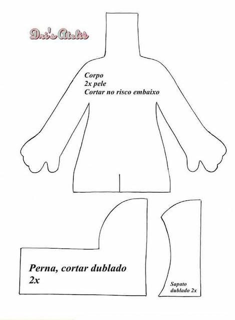 sapato de boneca de feltro