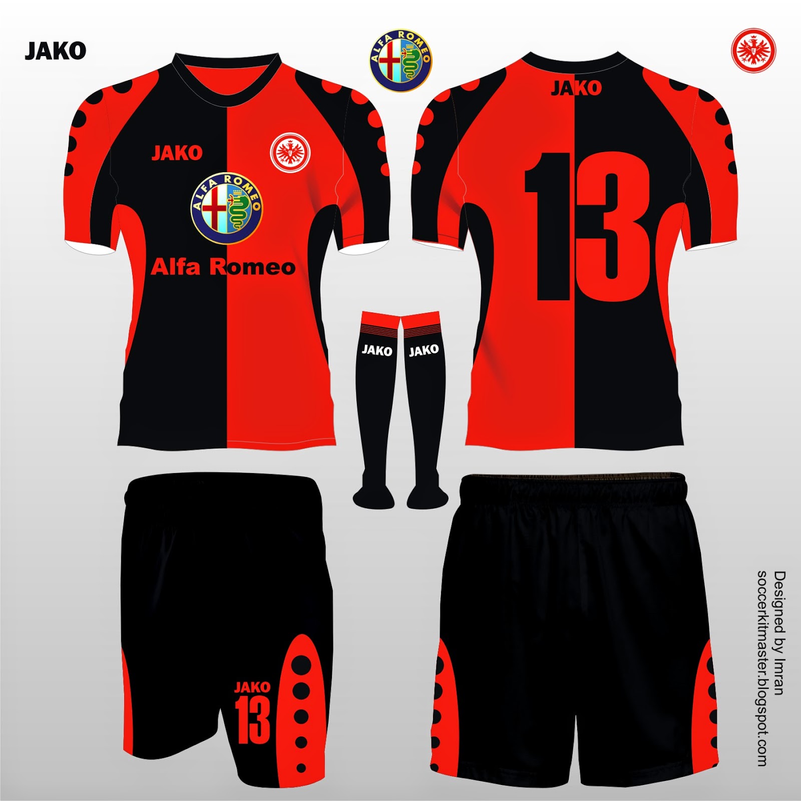Football Kit Design Master Alfa Romeo, FrankFurt Football Kit Designs