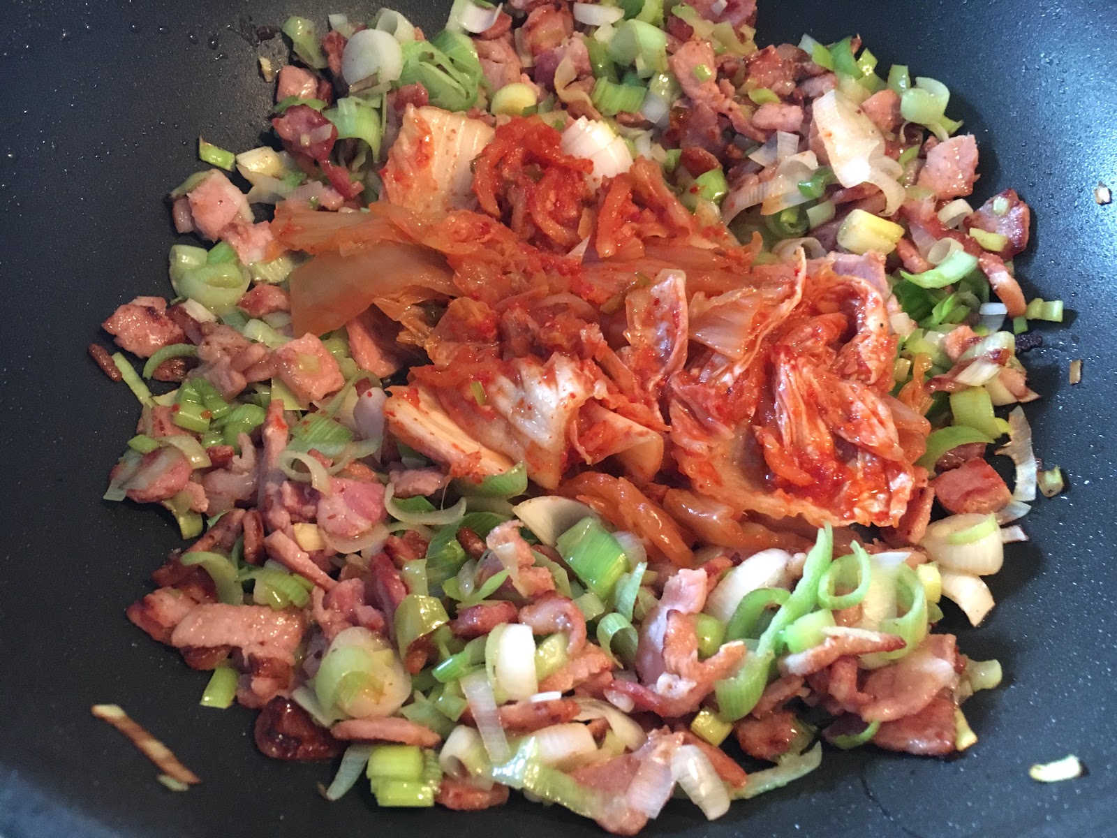 Kimchi and Bacon Fried Rice with Cheese / LUCY LOVES TO EAT