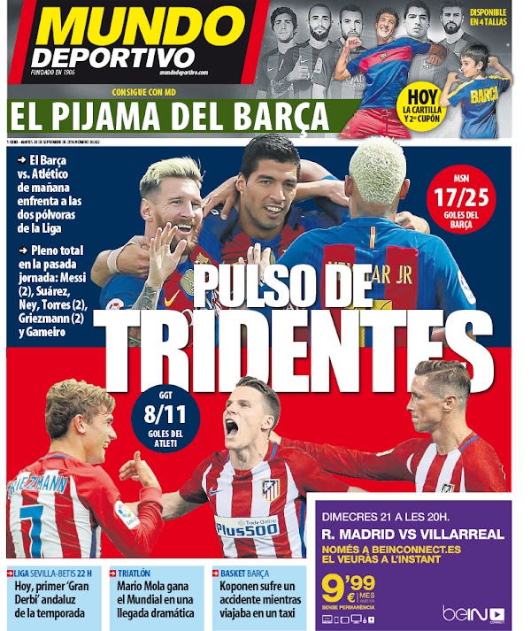 FC Barcelona, Mundo Deportivo: "Pulso de tridentes"