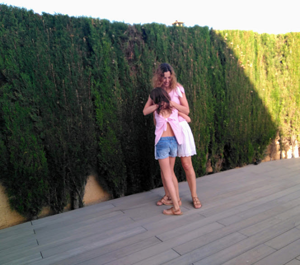 top rayas hecho a mano