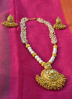 Pearl choker set Indian Jewellery Perkymegs