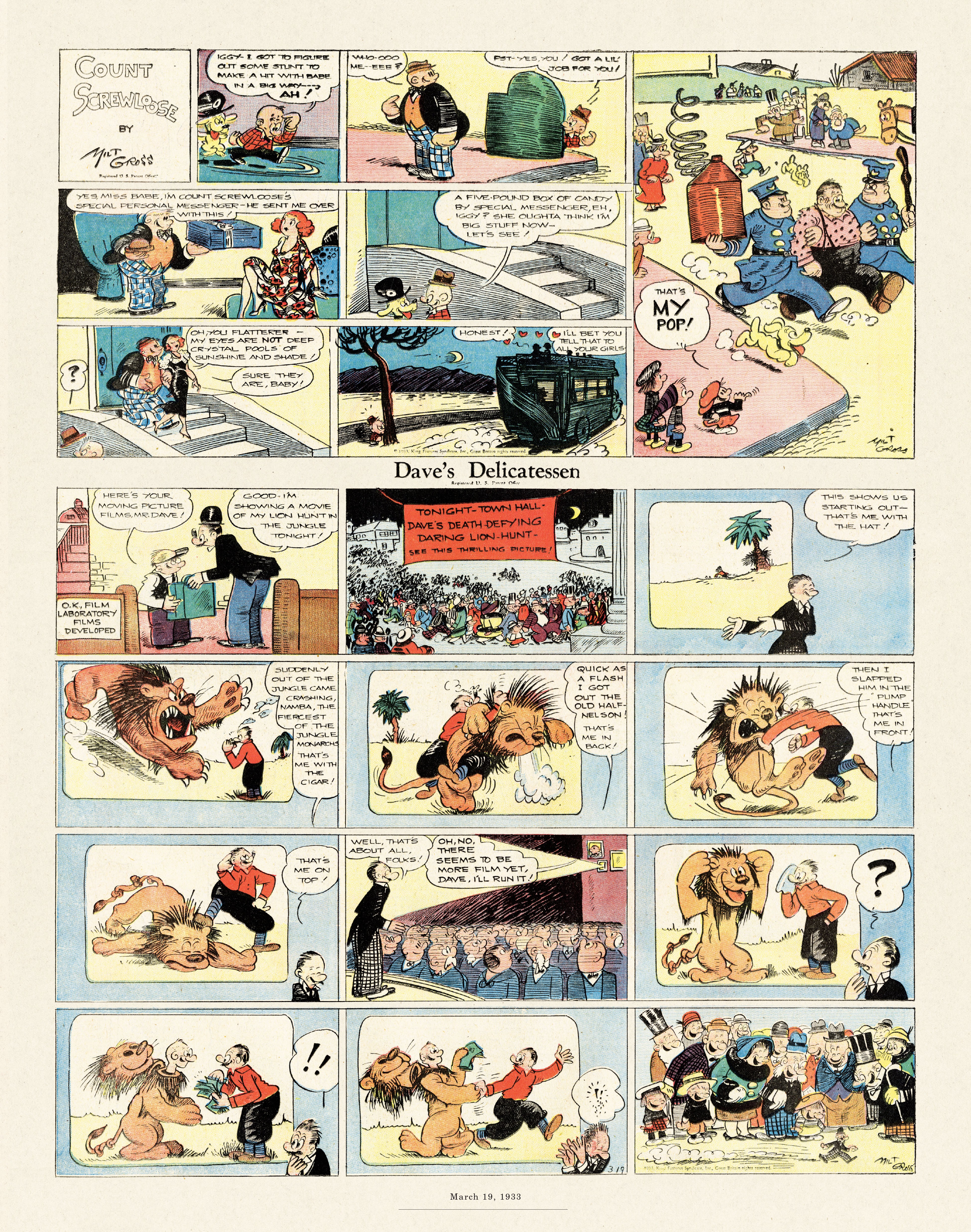Read online Gross Exaggerations: The Meshuga Comic Strips of Milt Gross comic -  Issue # TPB - 113