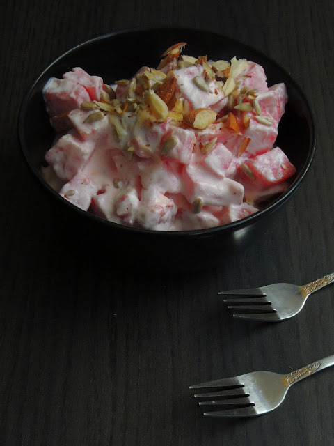 Watermelon Greek Yogurt Salad, Watermelon Yogurt Salad