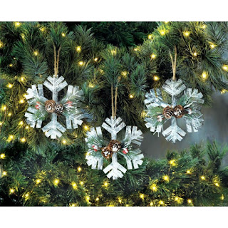 Rustic Snowflake Christmas Ornament Trio - Giftspiration