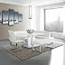 Armen Living LCAMCOWHSF Amanda Sectional in White and Chrome Finish