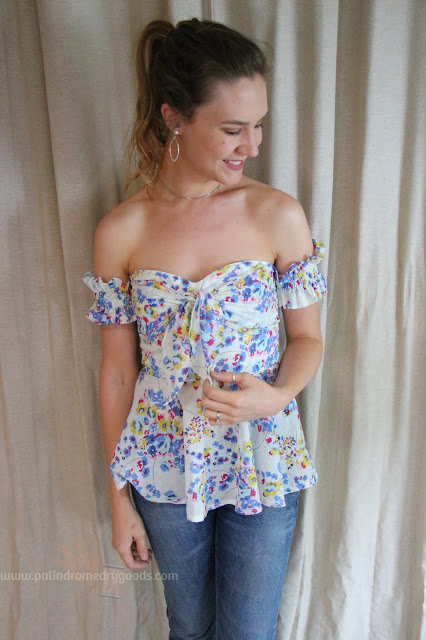 McCall's 7752 Off the Shoulder Top in Floral Lawn - Palindrome Dry Goods