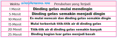 perubahan yang terjadi pada es batu tersebut selama percobaan berlangsung - www.simplenews.me