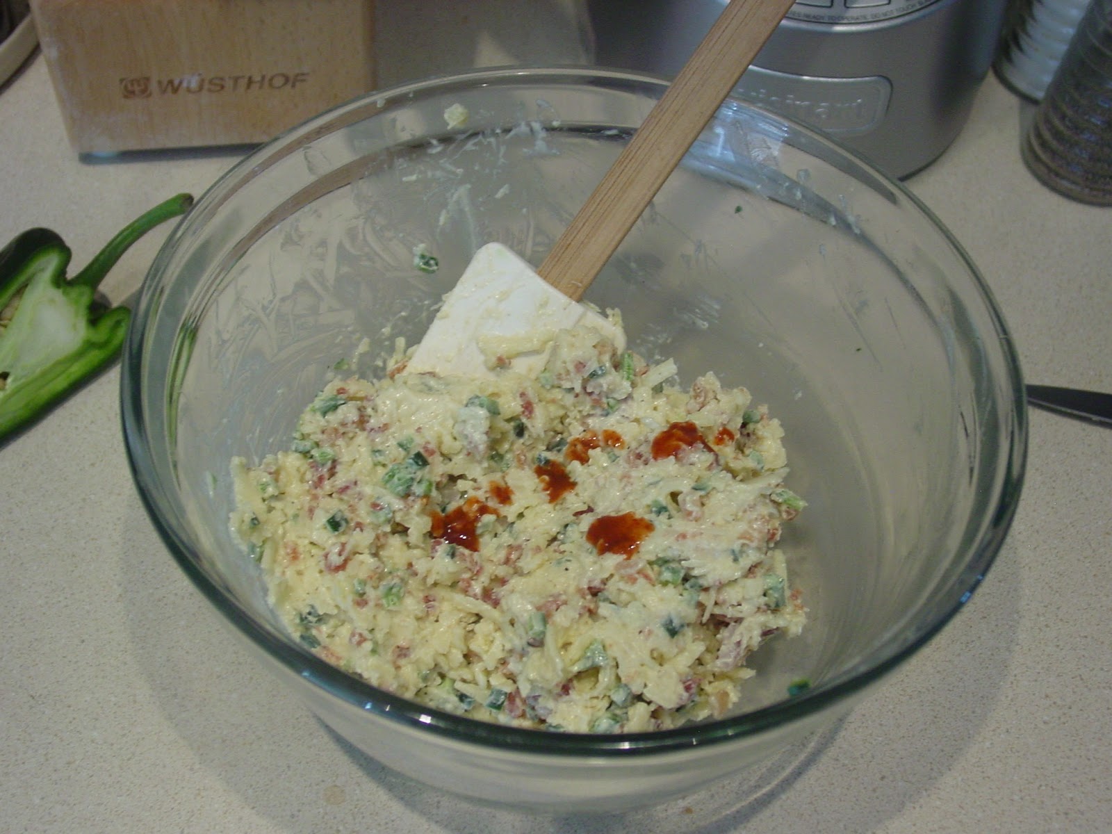 The Dirty Floor Fast and Tasty White Cheddar Poblano Bacon Spread