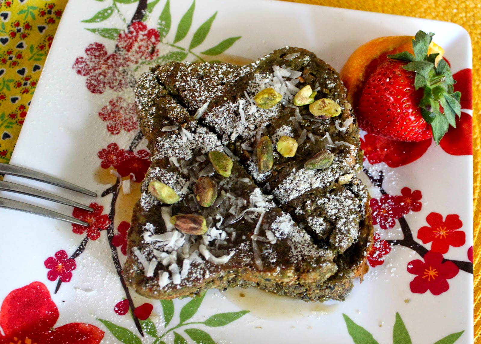 My Great, Big, Yummy Breakfast: Pistachio-Crusted Matcha Green Tea and Coconut French Toast