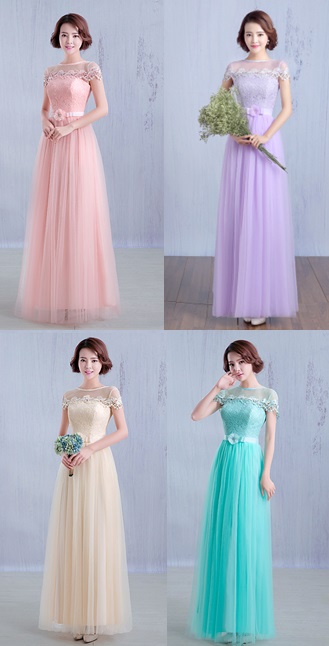 4-Color Simple Fundamental Bridesmaids Maxi