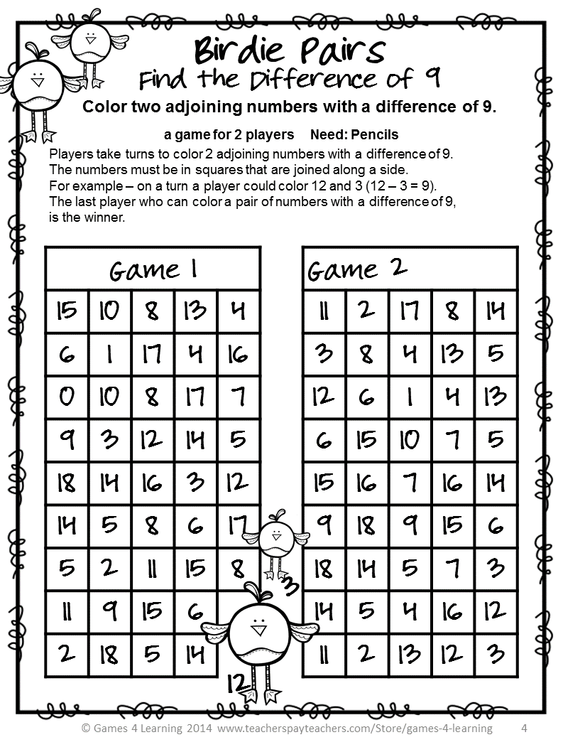 Fun Games 4 Learning: NO PREP Math Games Freebies