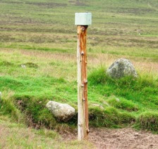 The marker post on Craig Vallich, Deeside Walks