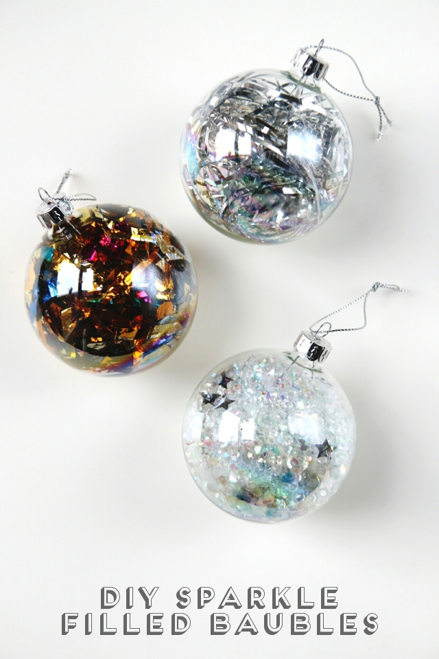  DIY  SPARKLE FILLED CHRISTMAS  BAUBLES  Gathering Beauty