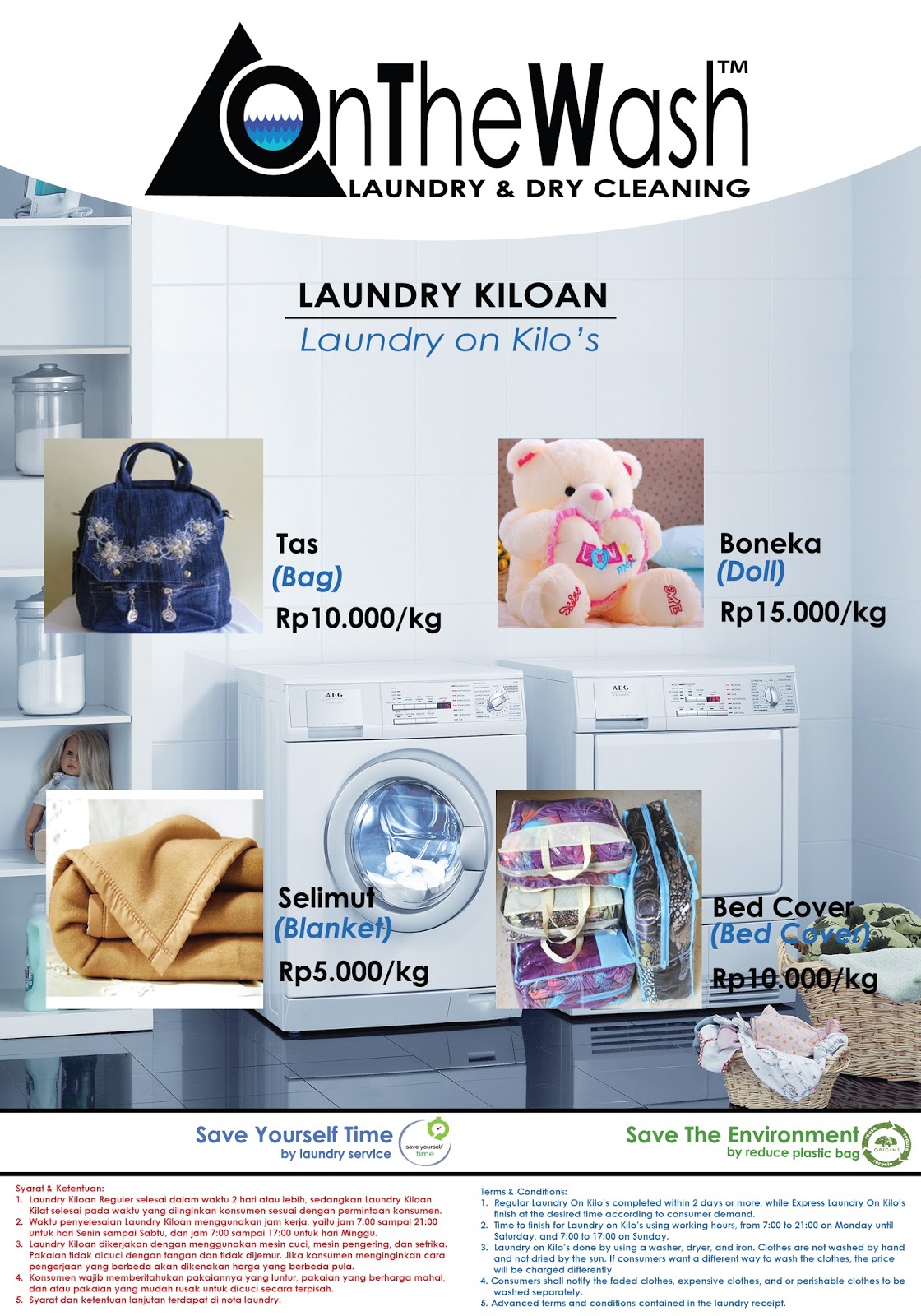 OnTheWash DAFTAR HARGA LAUNDRY KILOAN 2016