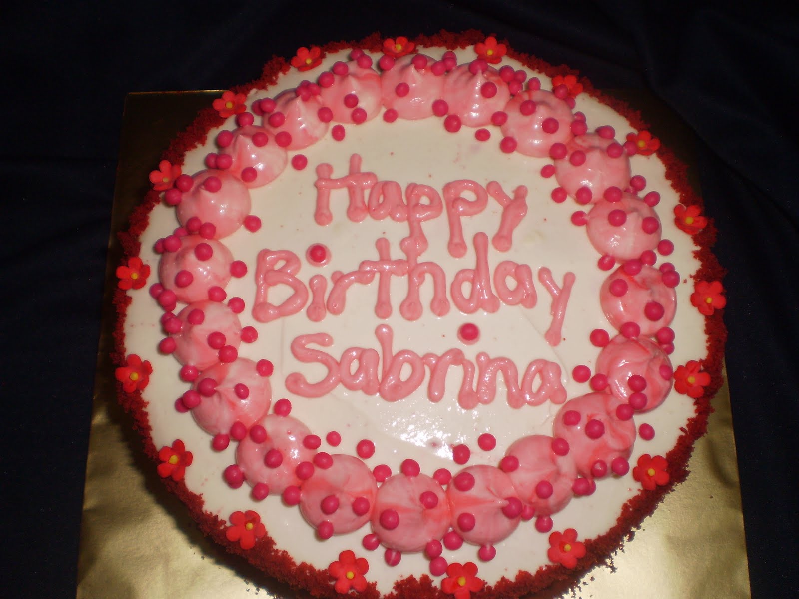 Birthday Cake - Red Velvet - Happy Birthday Sabrina.