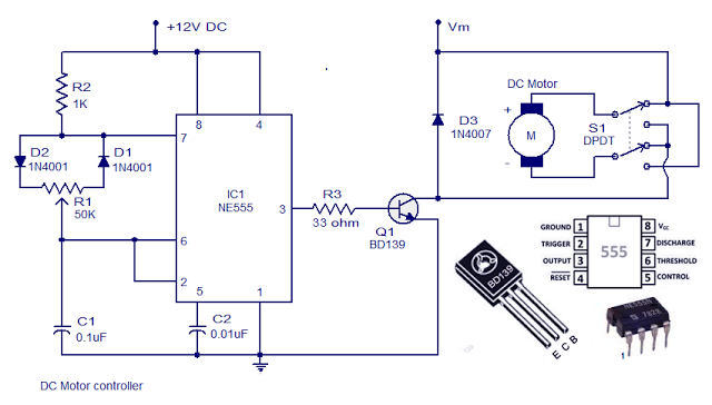 Electrical and Electronics Engineering: Dc motor control circuit diagram