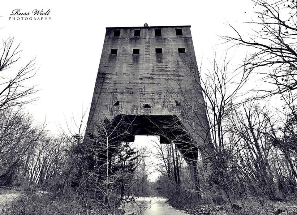 Towns and Nature Bluford, IL 1960s Aerial photo of IC Railyard and Coal Tower
