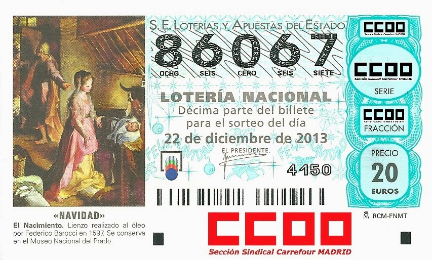 Loteria christmas game entertain merry whole family bingo printables open print Sección Sindical de CCOO Carrefour Madrid: ¡Yá tenemos Lotería de Navidad!