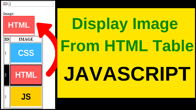  How To Show Image Into IMG From HTML TABLE Using Javascript JavaScript - Display Selected HTML Table Image Into DIV