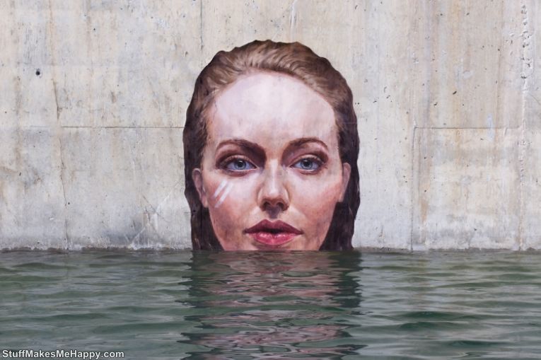 Graffiti Aesthetics: Amazingly Fantastic Water Portraits and Street Art by Sean Yoro