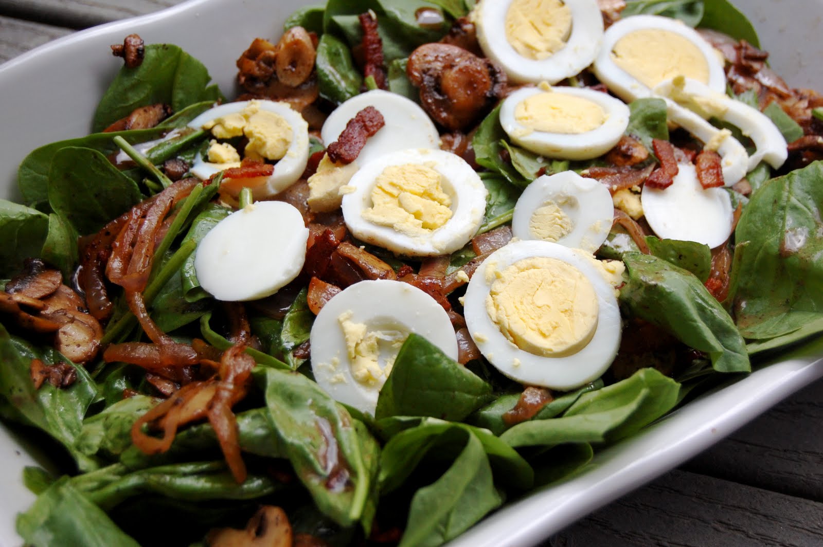 Emily Can Cook Warm Bacon, Egg, and Spinach Salad