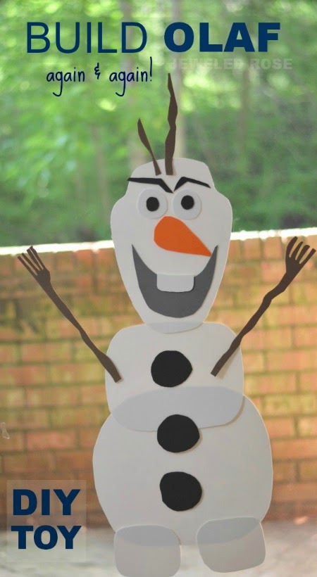Do you want to build a snowman?  This easy to make toy allows kids to build Olaf over & over again