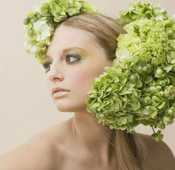 Woot! Finger Tips Beautiful Hair Dressing with fresh vegetables and flowers