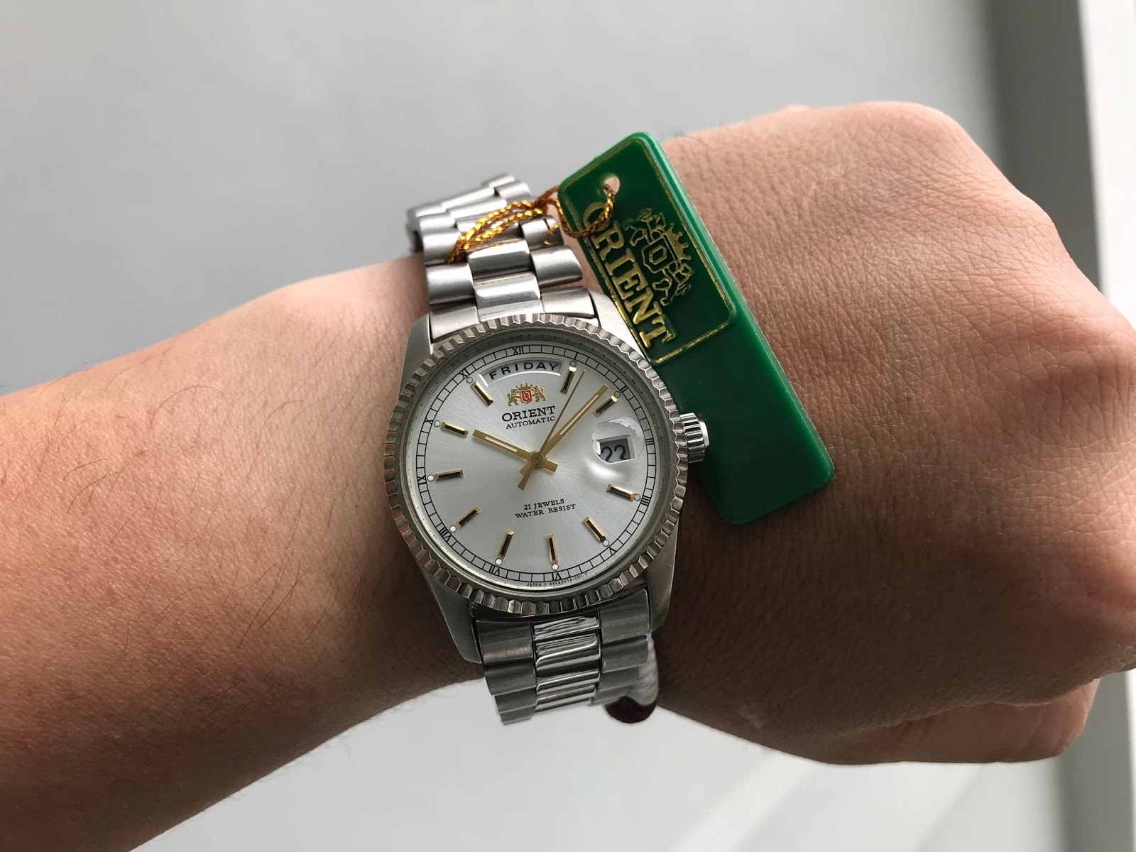 orient day date automatic watch