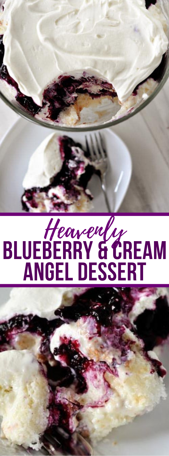 HEAVENLY BLUEBERRY AND CREAM ANGEL DESSERT #trifle #foodcake